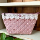 SALE／レースとリボンのマチ付きポーチ／20％OFF♪